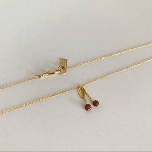 Mini goldstone cherry necklace